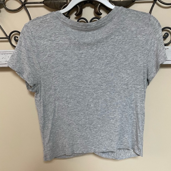 Aerie Light Gray Short Sleeve Top, Size Small - Picture 2 of 5